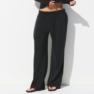NWT Skims Cotton Jersey Wide Leg Pants in Soot  Size M